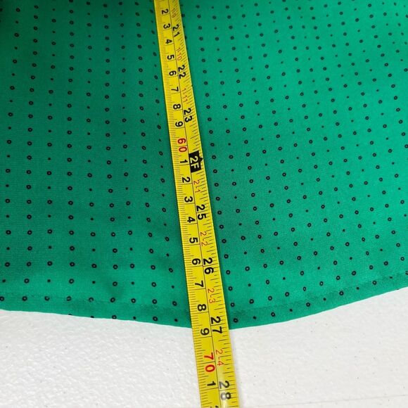 Banana Republic Sleeveless Dot Ruffle Placket Green Blue Button Top Women Small - Picture 10 of 11